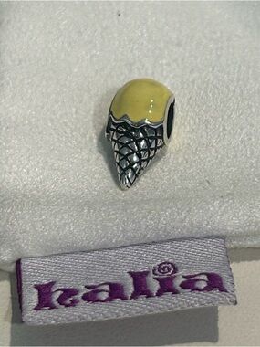 NEW Halia “Vanilla Cone” Charm - Sterling Silver, Yellow Enamel